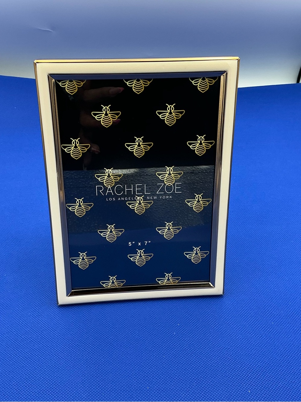 Rachel Zoe Gold and Creamy White Metal Picture Frame